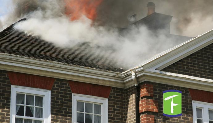 fire on residential building