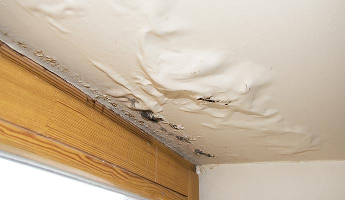 water damage residential home roof leak