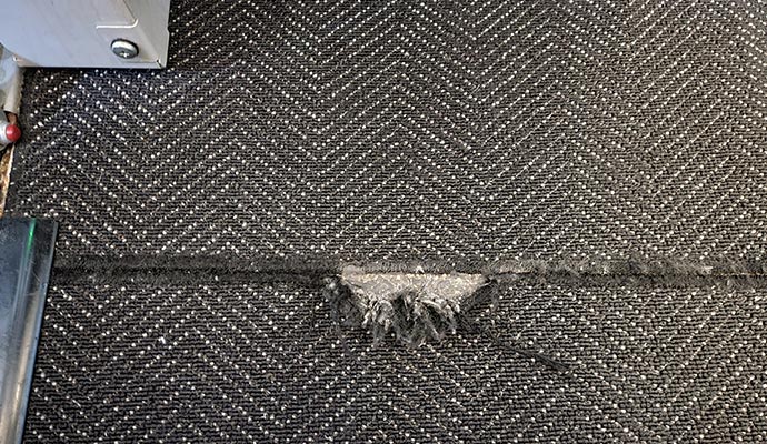 Damaged carpet