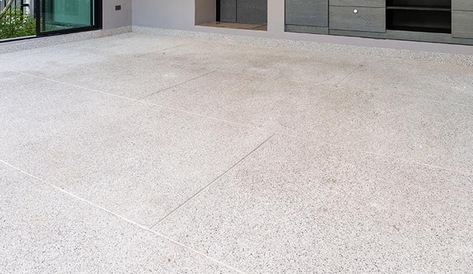 a clean outdoor concrete floor