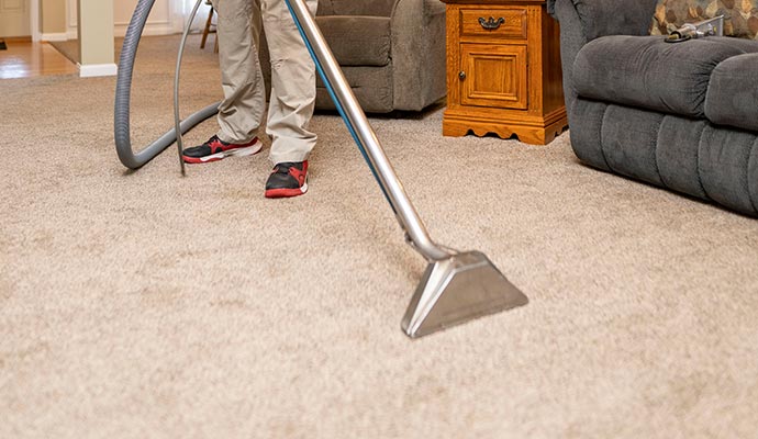 living room carpet cleaning with vacuum cleaner