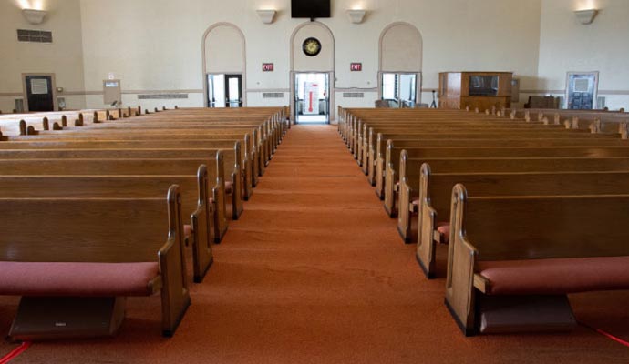 Clean upholstery in the church