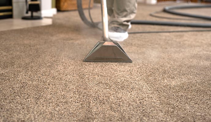 carpet cleaning process using a specialized tool