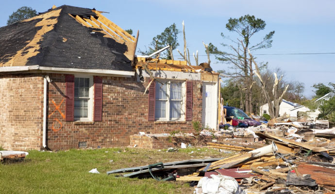 Storm damaged property