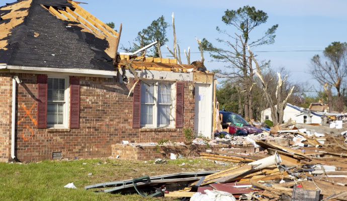 Storm damaged property